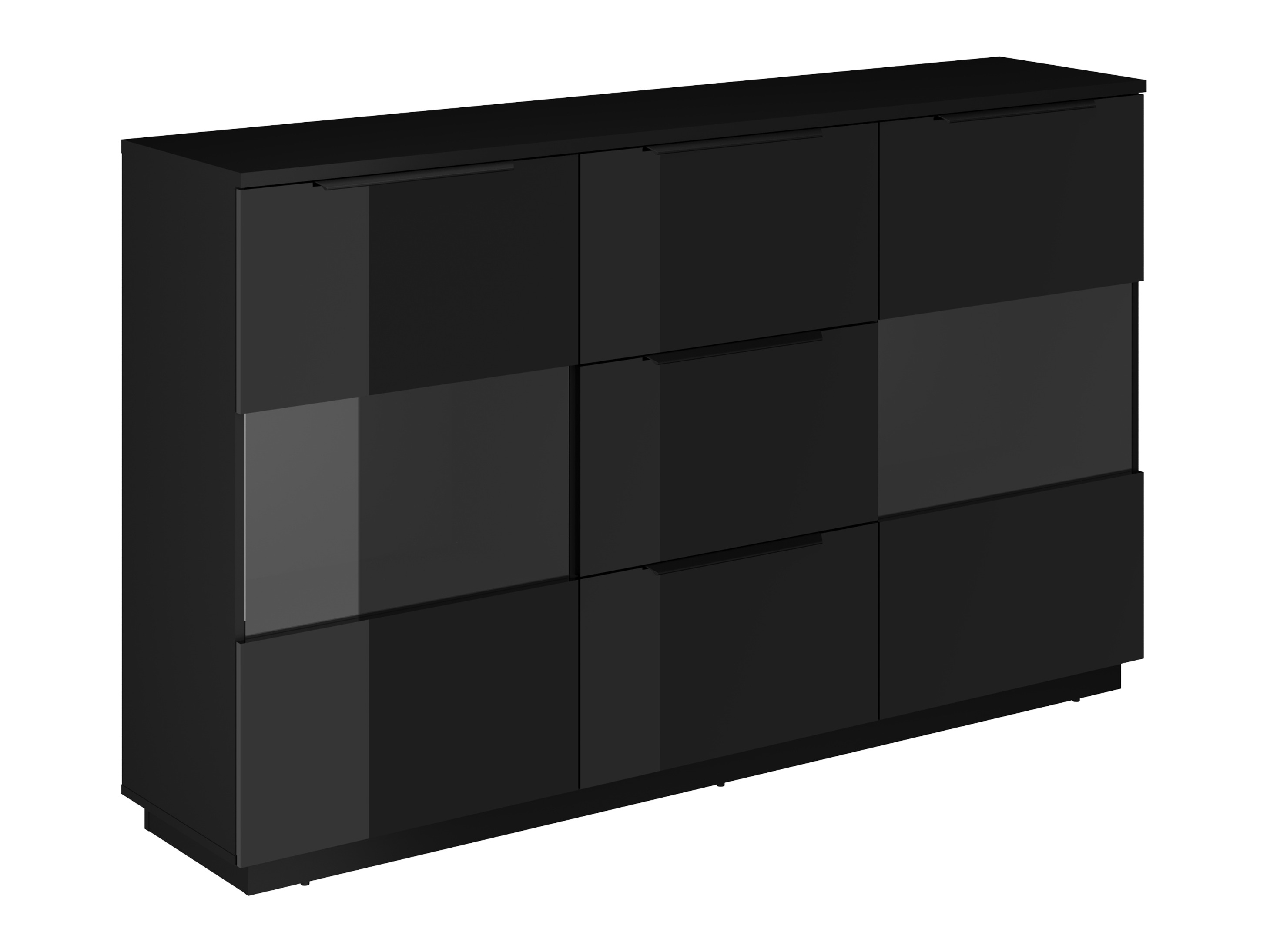 Comodă Talevaro 105 (Negru + Negru lucios)