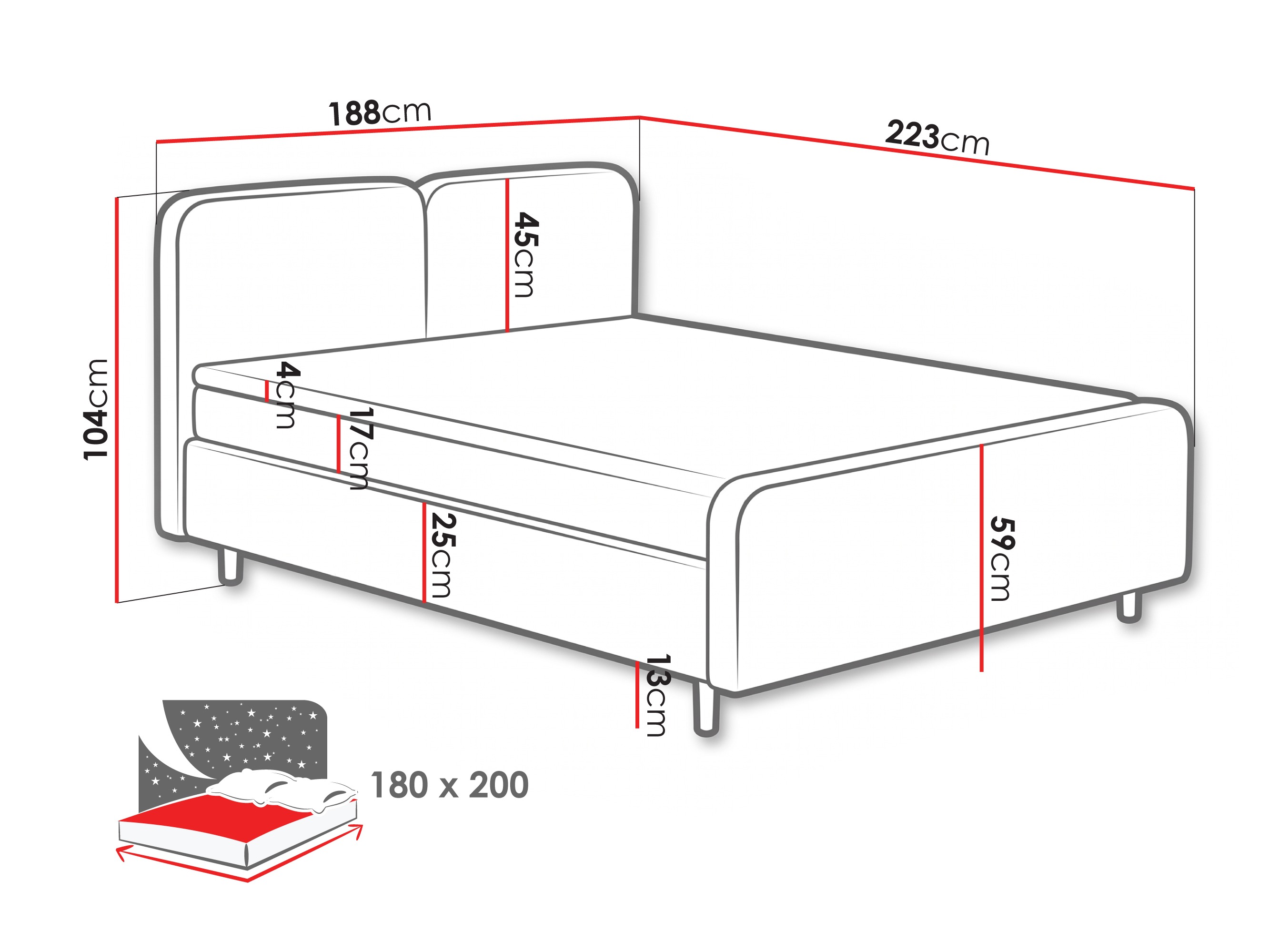 Pat boxspring Margate 130 (Tilia 03)