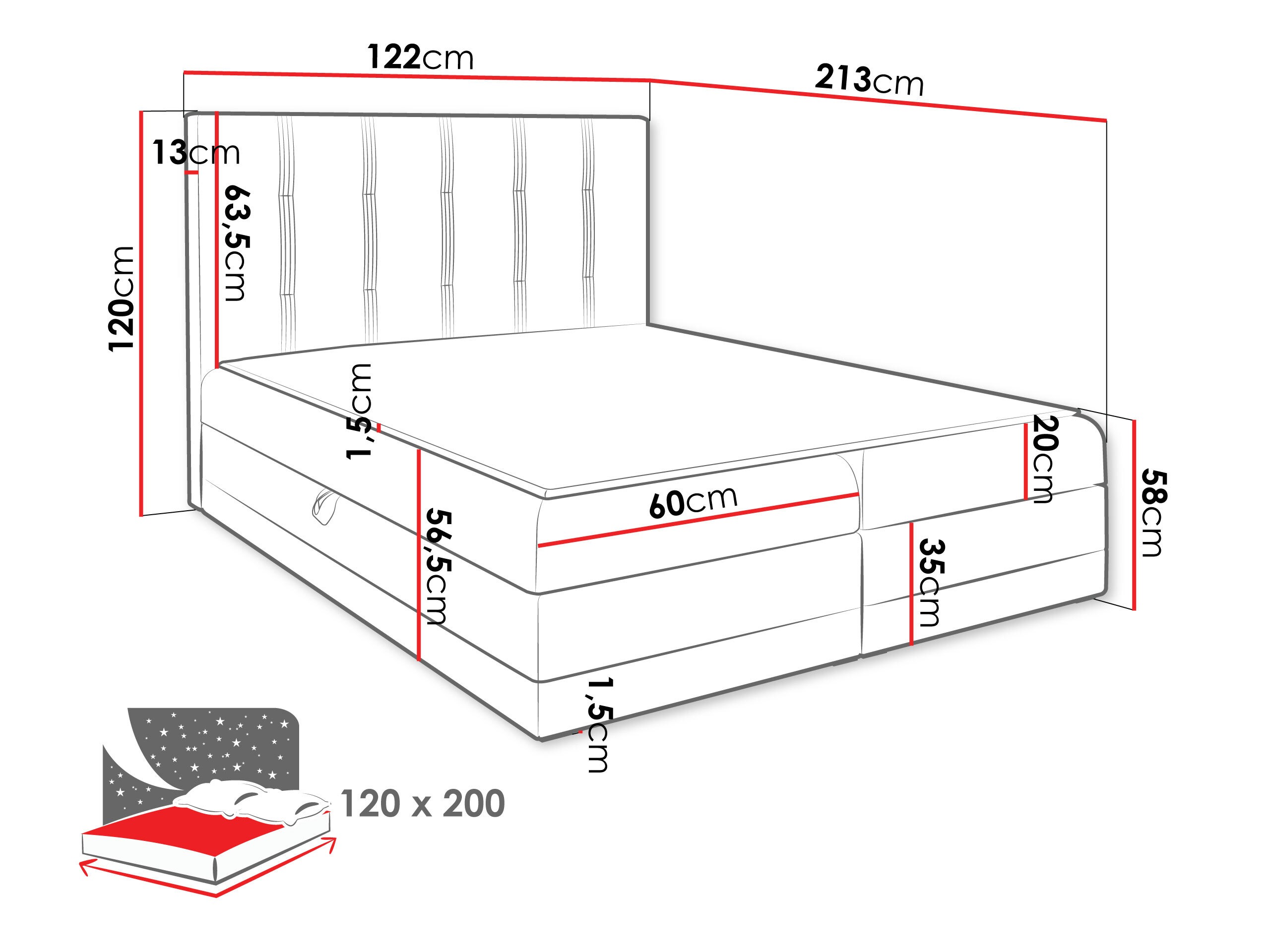 Pat boxspring Villa (Kameleon 9 + Kameleon 29)