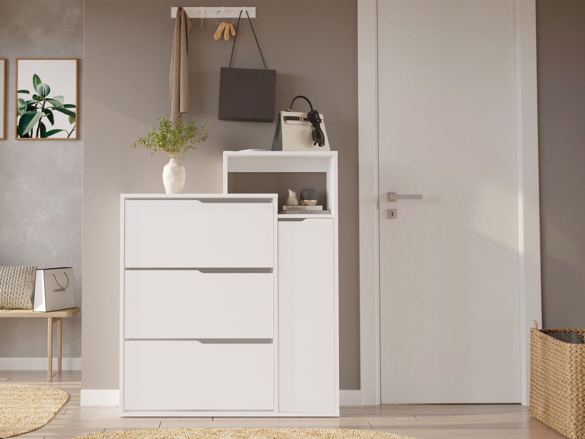 Dulap pentru pantofi Kailua 2847 (Alb)