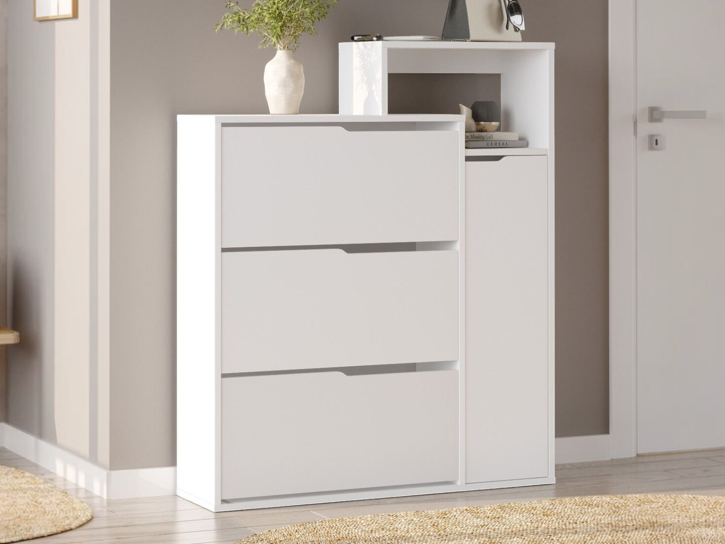 Dulap pentru pantofi Kailua 2847 (Alb)