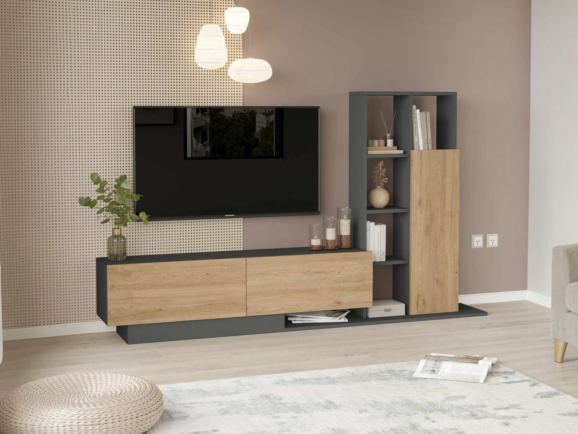 Set de living Kailua 2850 (Maro deschis + Antracit)