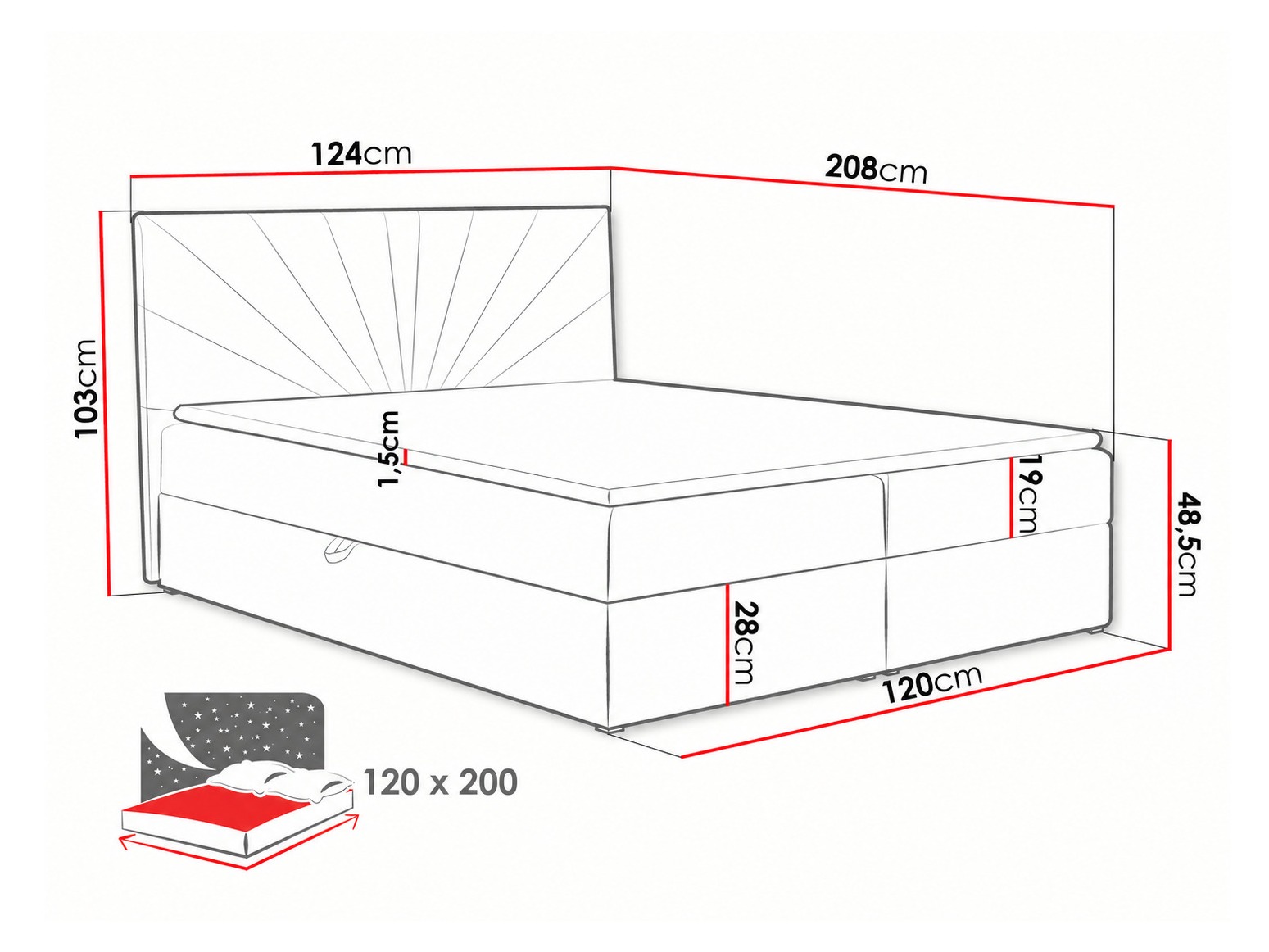 Pat boxspring Pons I (Kronos 27)