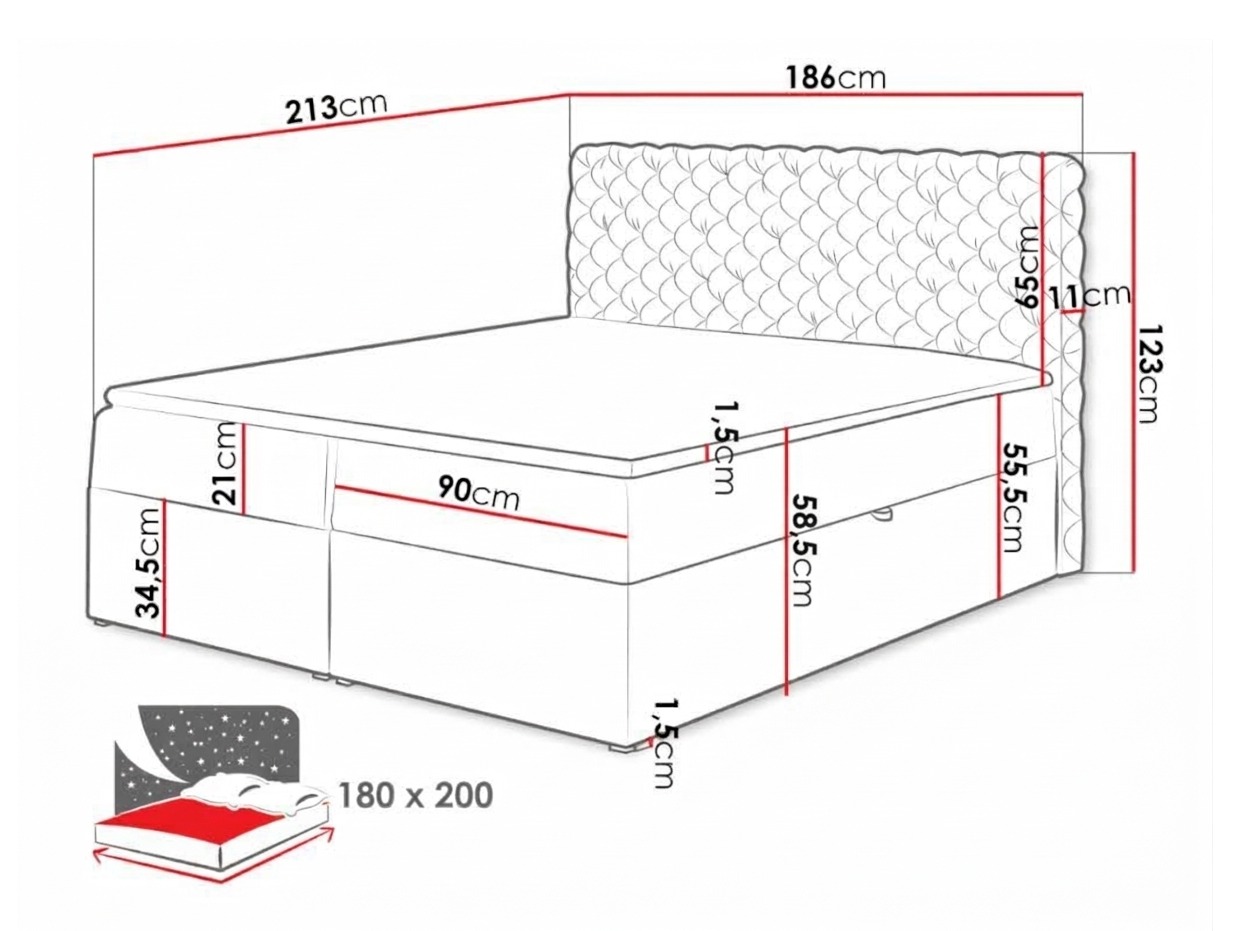 Pat boxspring Lac (Magic Velvet 2216)