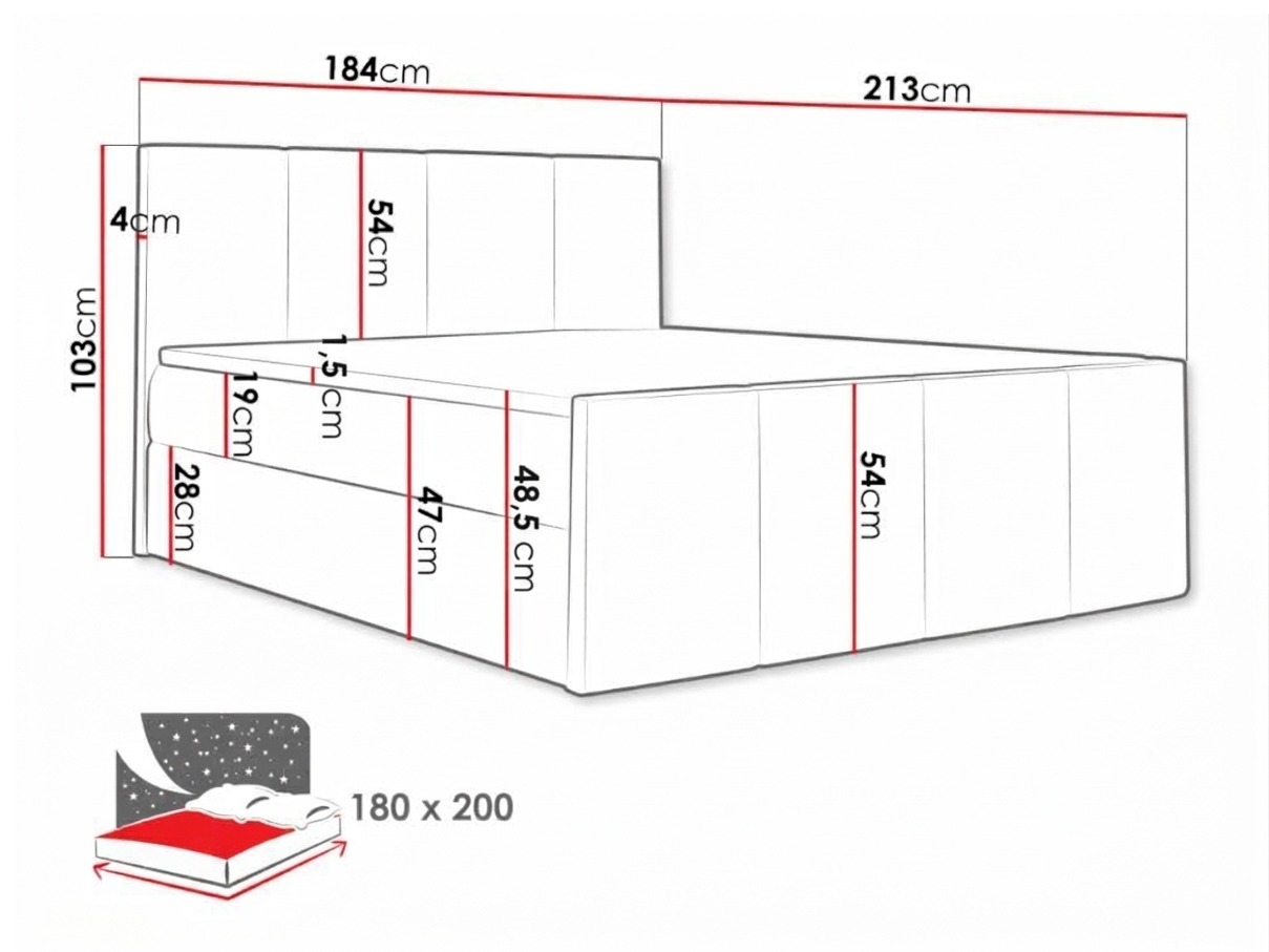 Pat boxspring Ventus (Ikar 01)