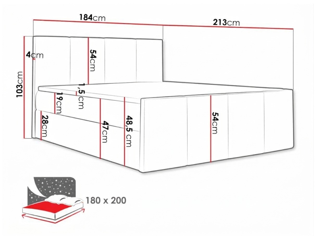 Pat boxspring Ventus (Muna 08)