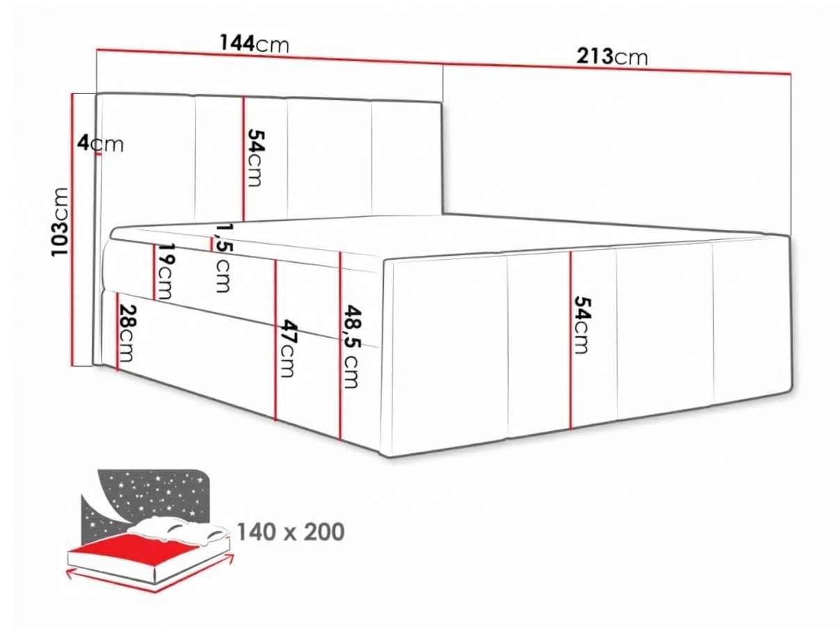 Pat boxspring Ventus (Zetta 302)