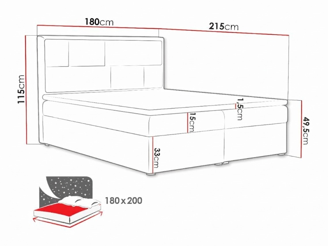 Pat boxspring Pomona 115 (Victoria 14 853)