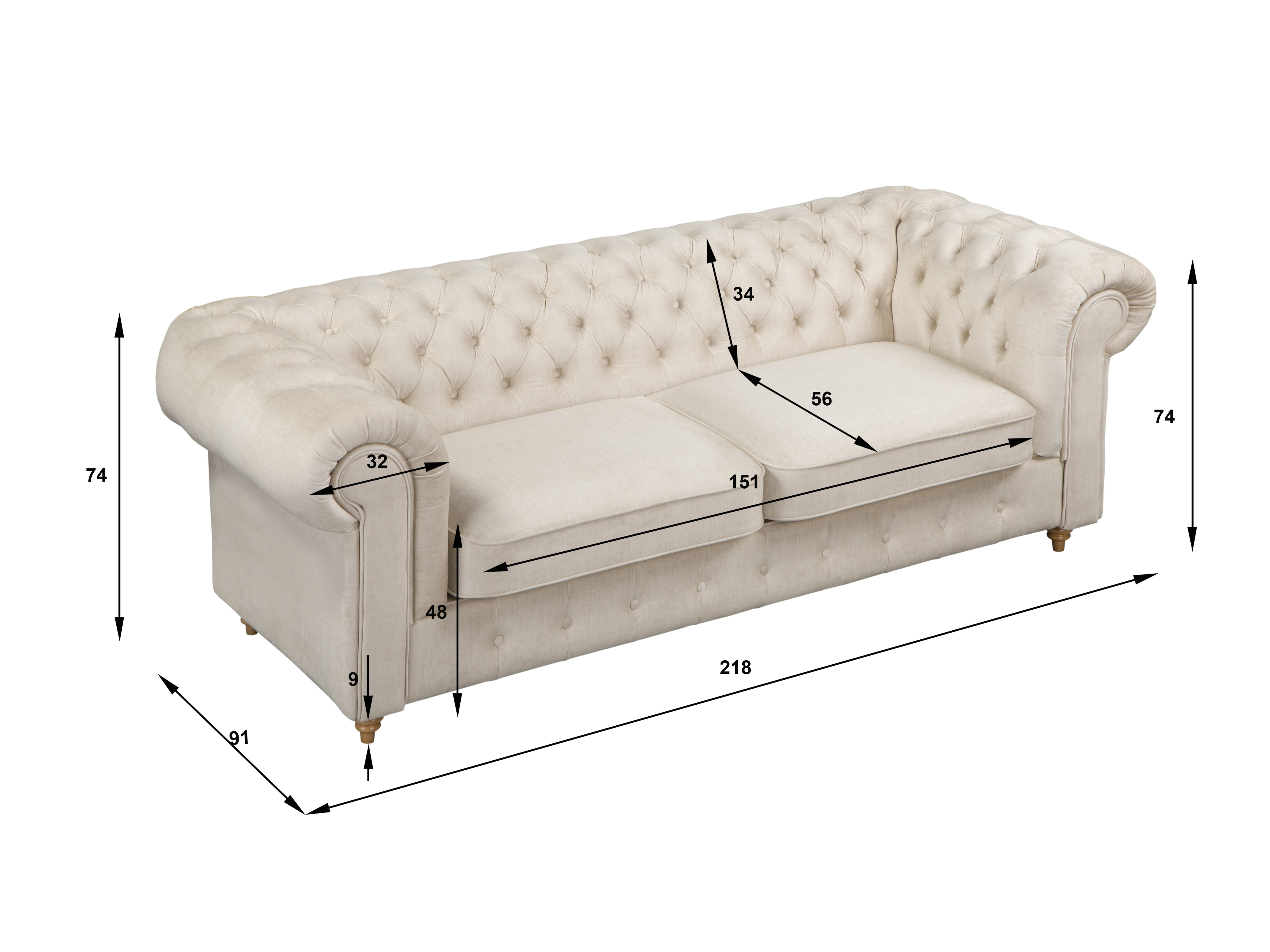 Canapea chesterfield Elitala 108 (Vogue 17)