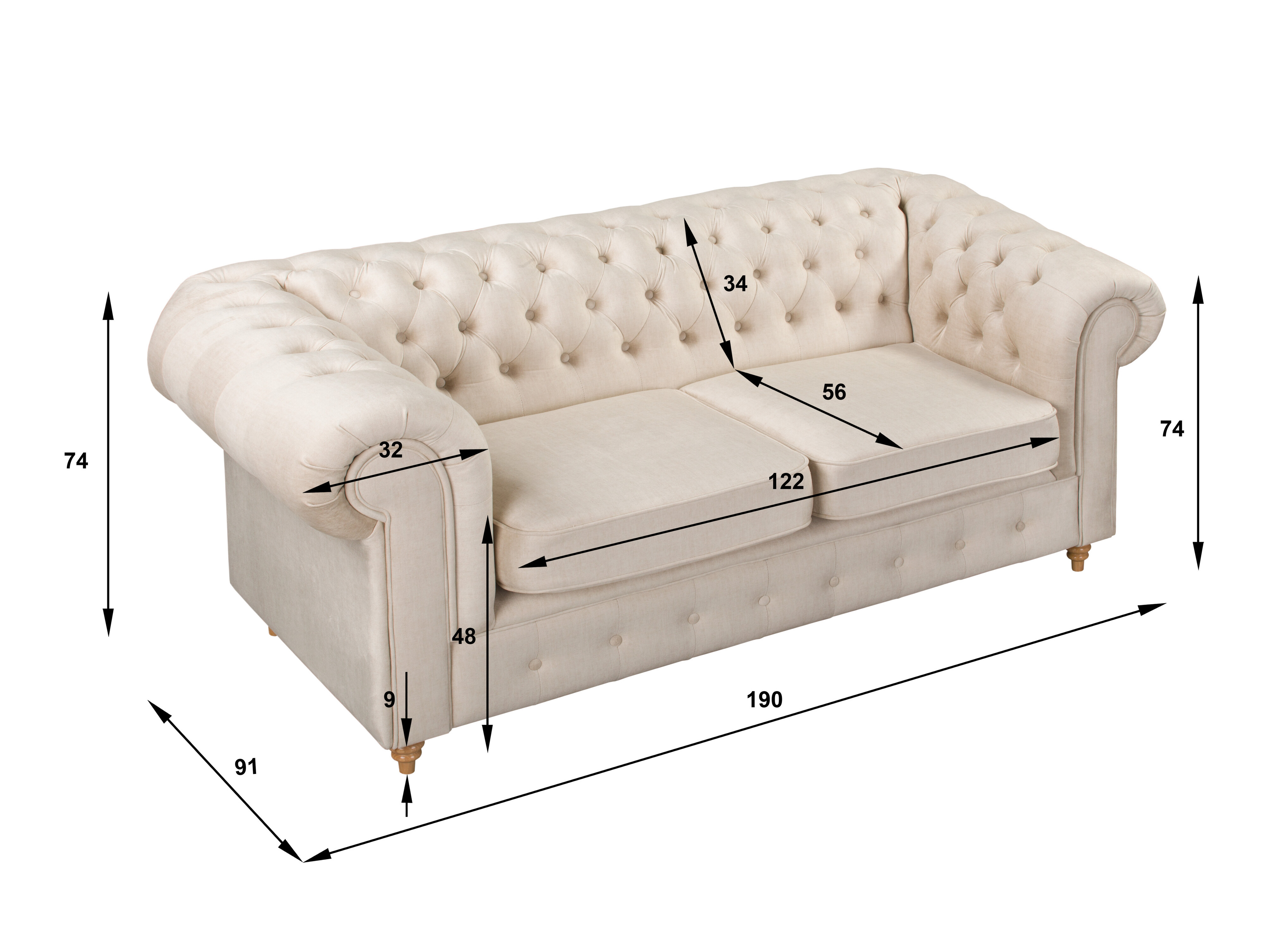 Canapea chesterfield Elitala 104 (Vogue 17)