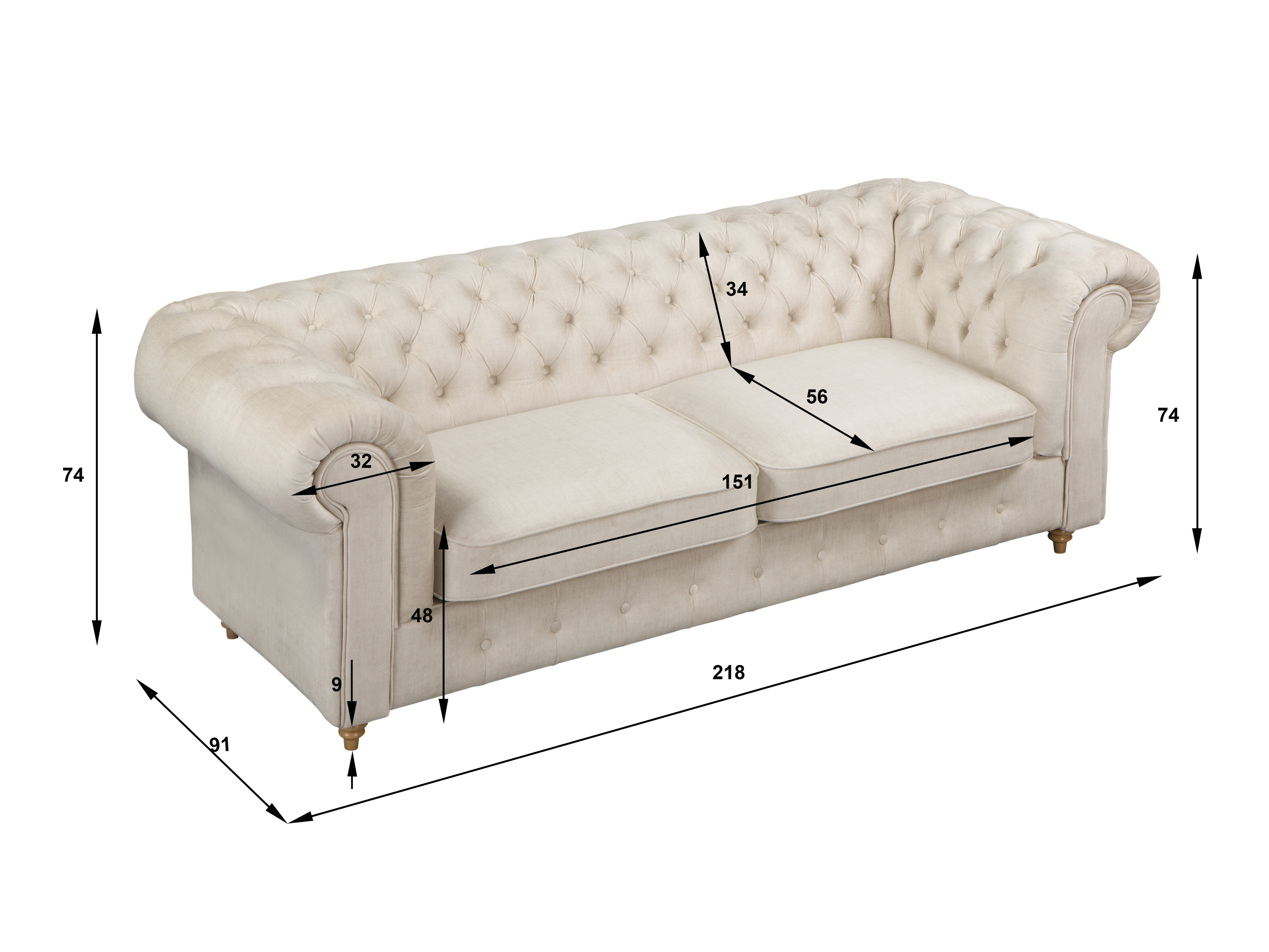 Canapea chesterfield Elitala 108 (Vogue 09)