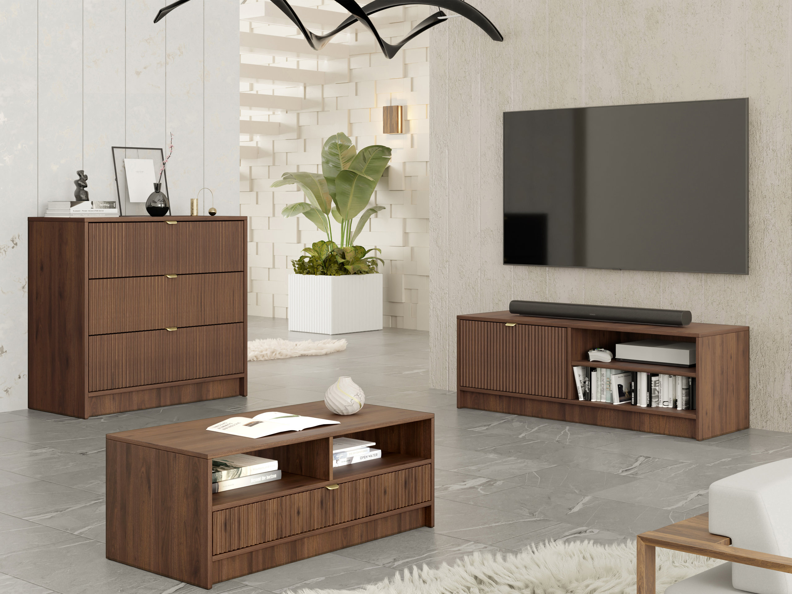 Comodă Comfivo Papilio I (Nuc)
