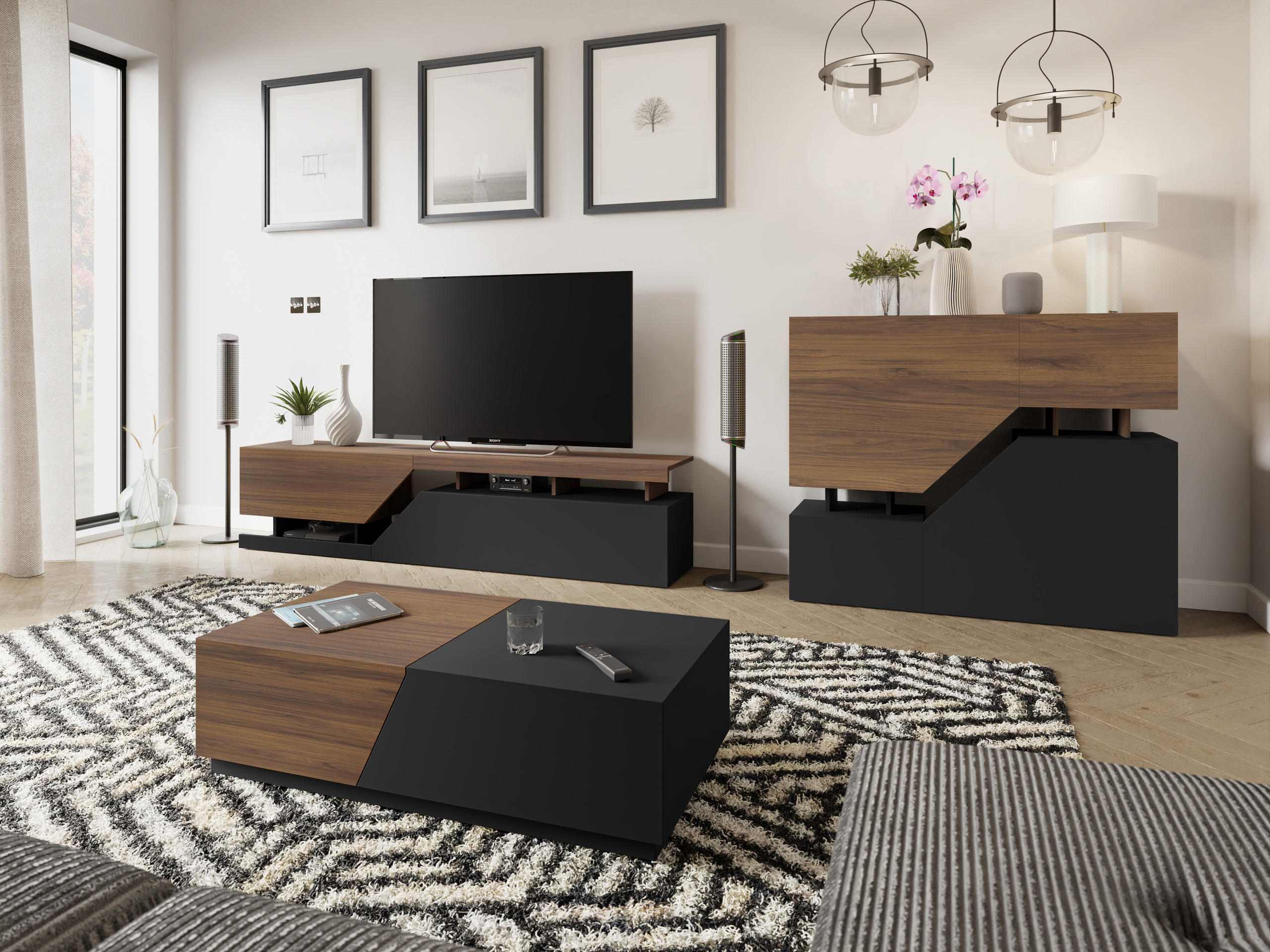 Bufet Comfivo Daldune (Nuc + Negru)