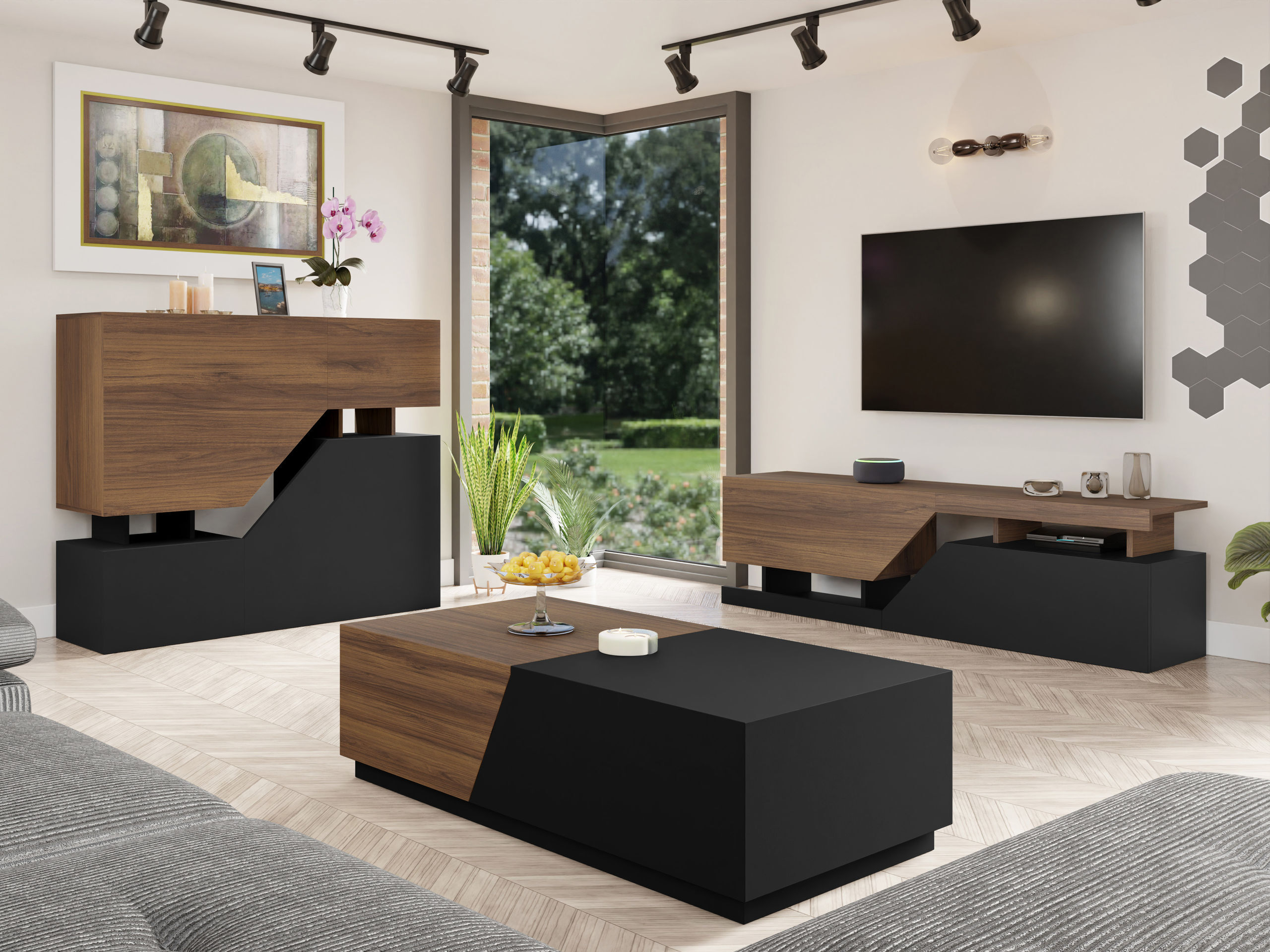 Bufet Comfivo Daldune (Nuc + Negru)